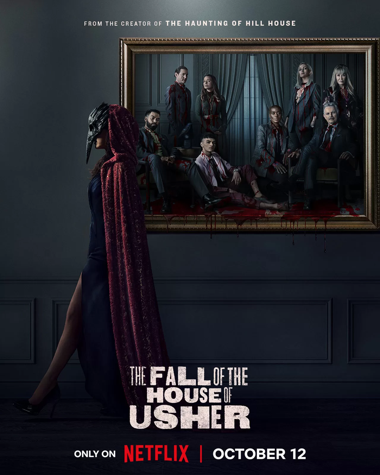 ۱۰ مورد از بهترین آثار مایک فلنگن؛ شاهکارهای ترس روانشناختی 12 پوستر سریال The Fall of the House of Usher اقتباسی از داستان ادگار آلن پو